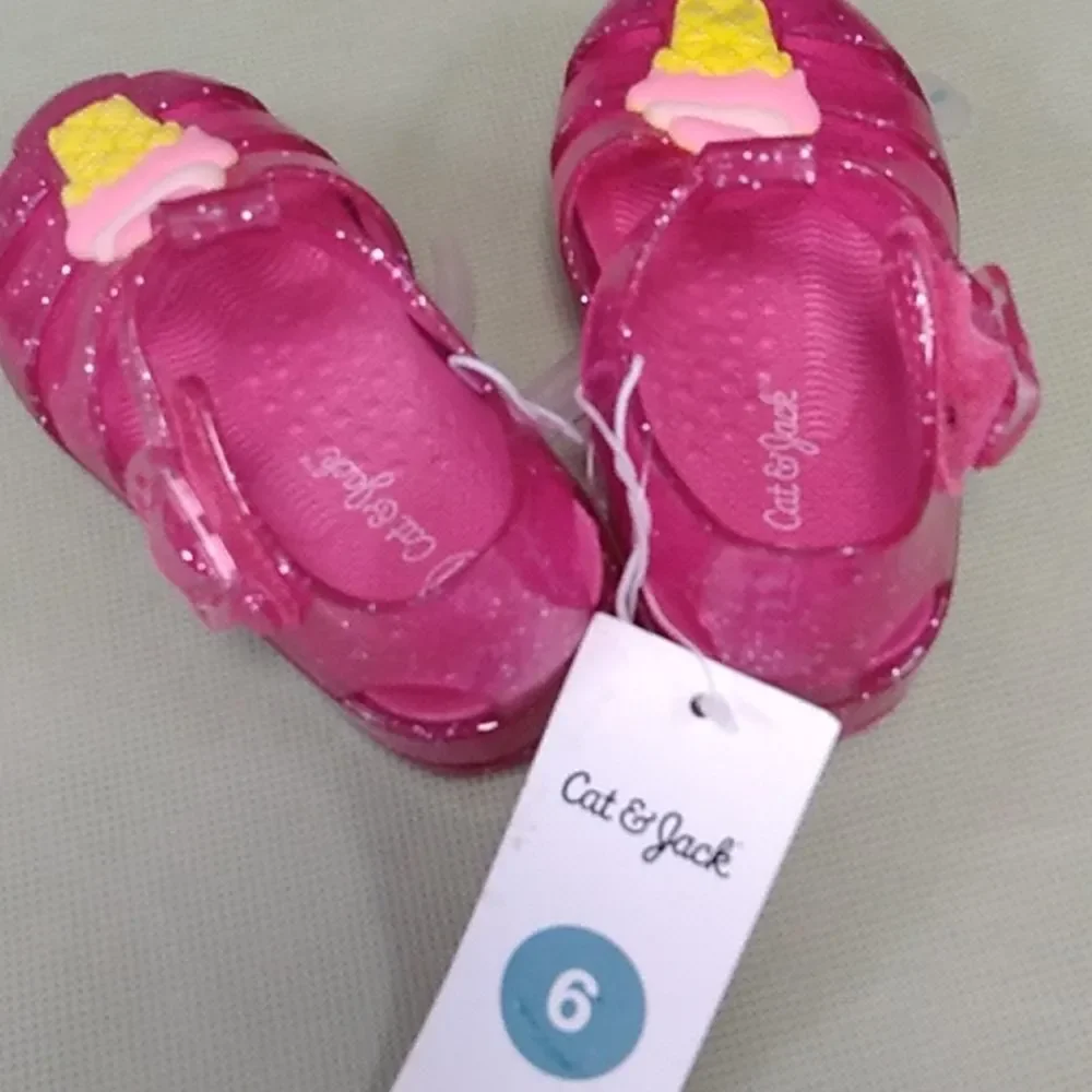 NWT Cat & Jack Pink Ice Cream design Jelly Sandles